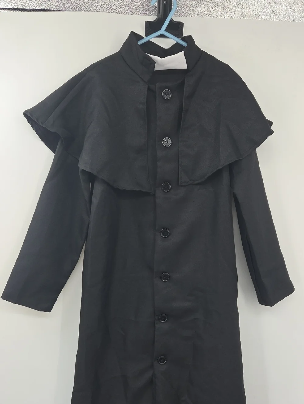 Children's Black Priest Costume with Gold Cross